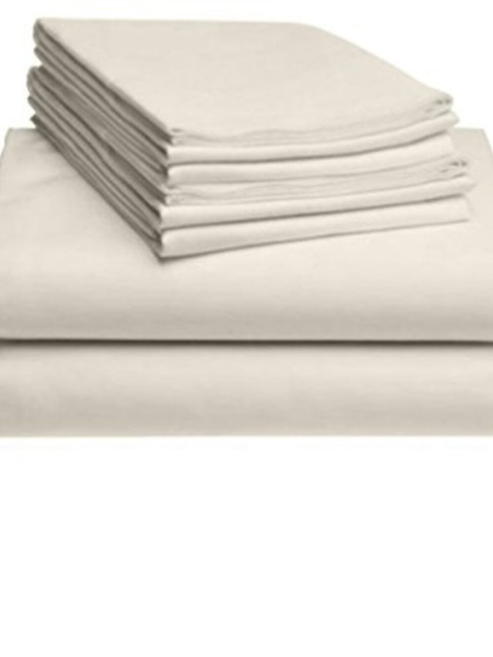LuxClub Bamboo Queen Collection Wrinkle-Free Cooling Sheet & Pillowcases, Cream